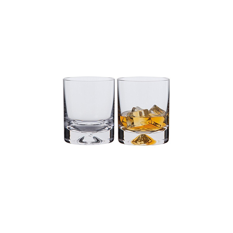 Dartington Dimple Old Fashioned Tumbler, Clear, Pack of 2