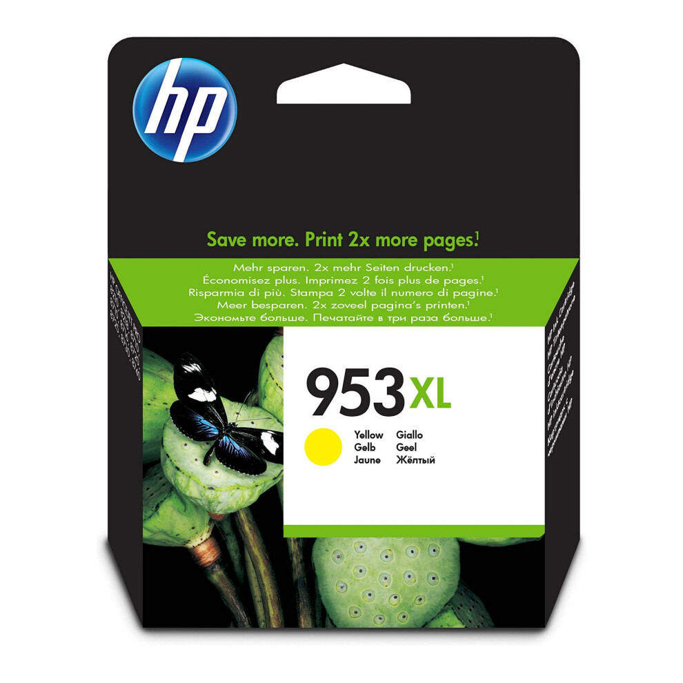 HP 953XL High Yield Yellow Original Ink Cartridge (F6U18AE)