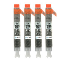 Go-Inks Compatible 4 Go Inks Grau Tintenpatronen ersetzen Canon CLI-571GY/non-OEM für PIXMA Drucker