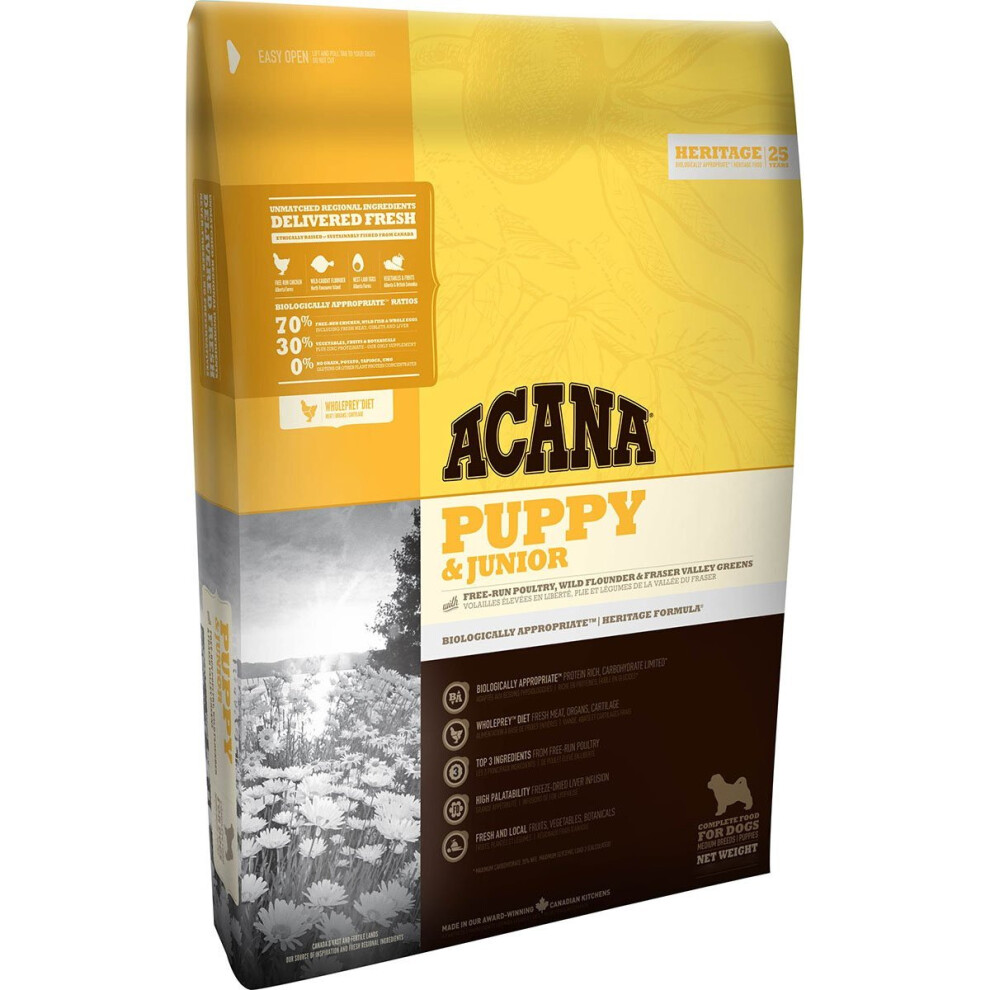 Acana Puppy And Junior Dog Food, 11.4 Kg