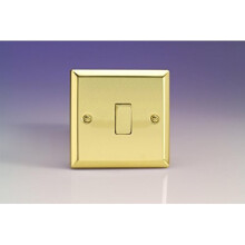 Varilight 1-Gang 10A 1- or 2-Way Rocker Light Switch with Metal Rockers Victorian Brass XV1D