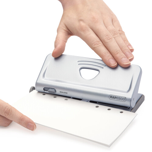Rapesco Adjustable 6-Hole Organiser/ Diary Punch (Silver),1344 1