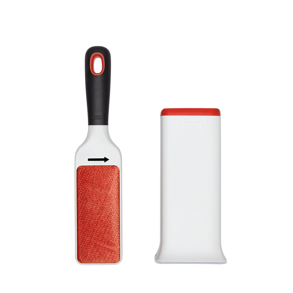 OXO Good Grips FurLifter Garment Brush for Removing Pet Hair from Clothing, Red, White