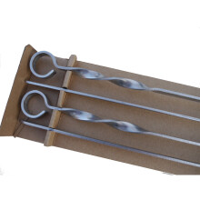 Barbecue Skewers - Long Blade Type. 70cm x 1cm x 3mm thick. Heavy Duty. Stainless Steel. Pk 4. Shashlik. Kebab. BBQ