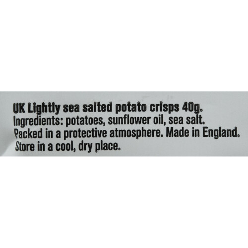 Tyrrells Lightly Sea Salted Chips, 40 g 2