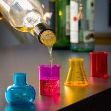 Chemistry Science Lab Equipments Shaped Drinking Cocktail Shot Glass Party Set