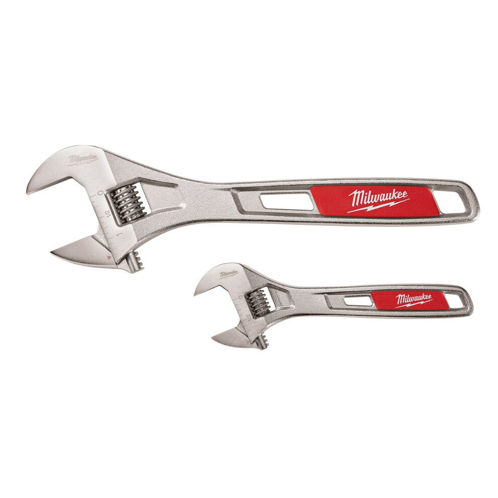 Milwaukee 48227400 6/10-Inch Adjustable Wrench Set - Silver/Red