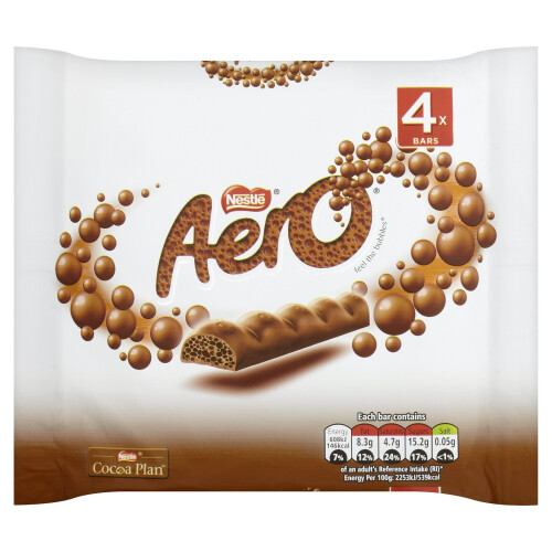 Aero Aero Milk Chocolate Bar, 4 x 27g