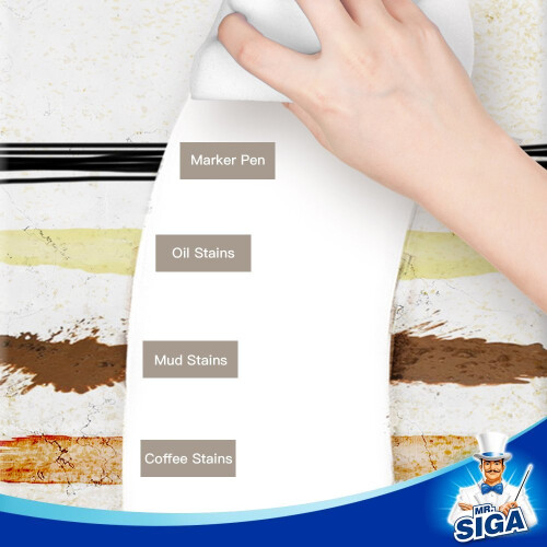 MR.SIGA Melamine Sponge, 12 Count, Size 4.7" x 2.4" x 1.2" 2