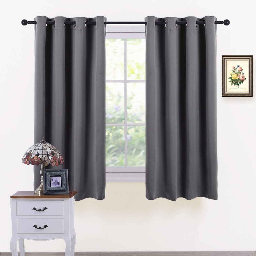 PONY DANCE Thermal Blackout Curtains - Short Window Treatments Blackout Curtain Draperies for Kitchen Living Room Bedroom Bay Window/Home...