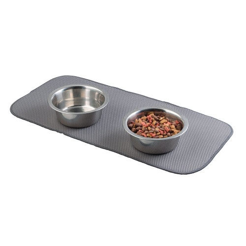 mDesign Microfiber Feeding Mat Absorbing Pet Bowl Mat for Dogs, Cats