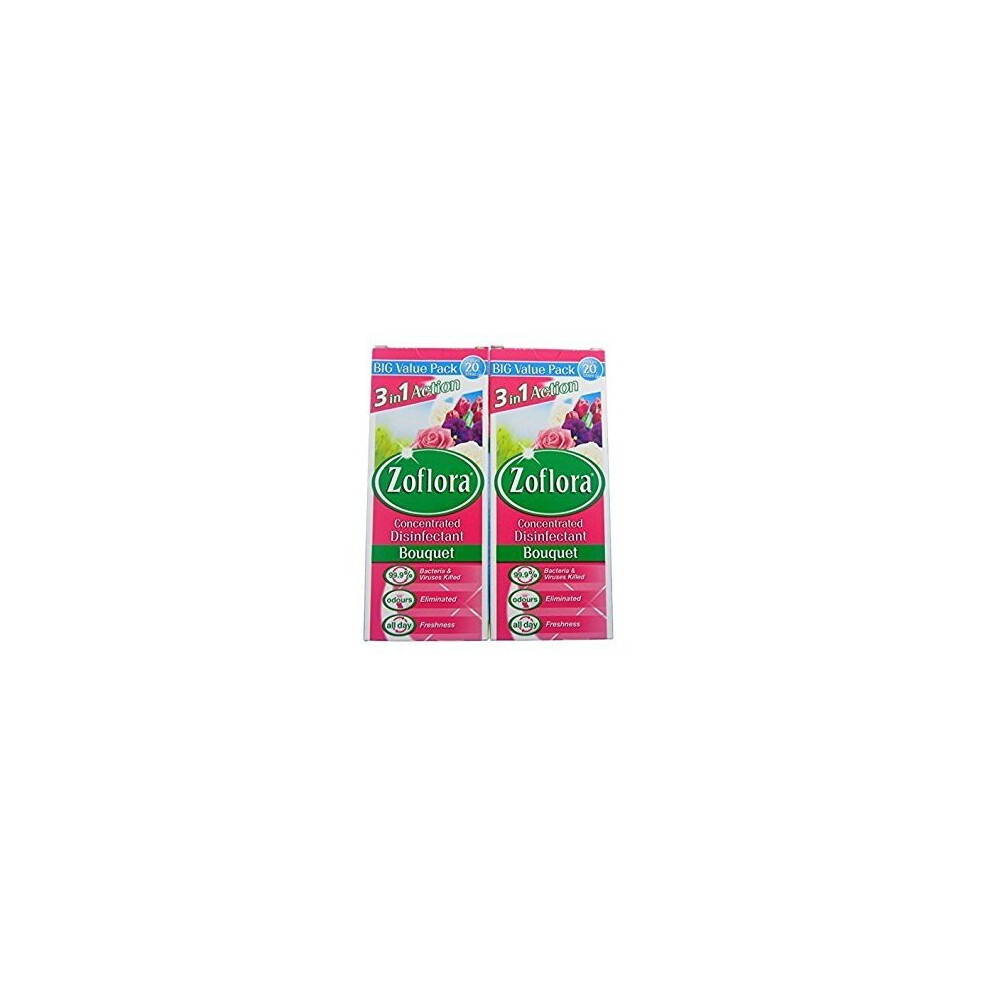 2 x Zoflora Concentrated Antibacterial Disinfectant BOUQUET 500ml