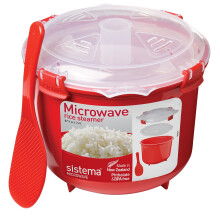 Sistema Red/Clear Microwave Rice Steamer 2.6 L - C-1110 | NZ-made, BPA-free, keeps rice moist
