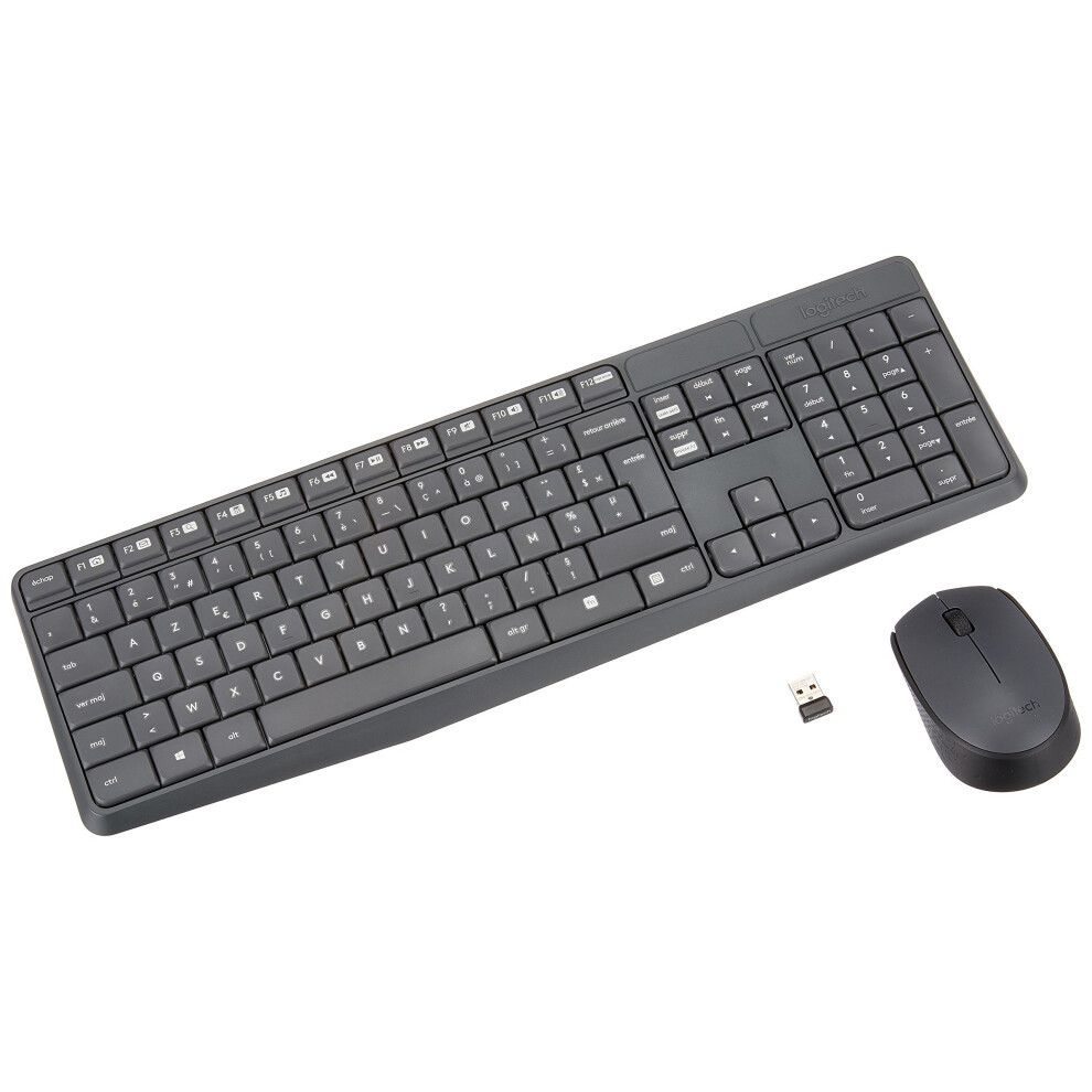 Logitech MK235 Wireless Keyboard with Mouse Combo for Windows, Linux and Chrome OS - AZERTY, French Layout