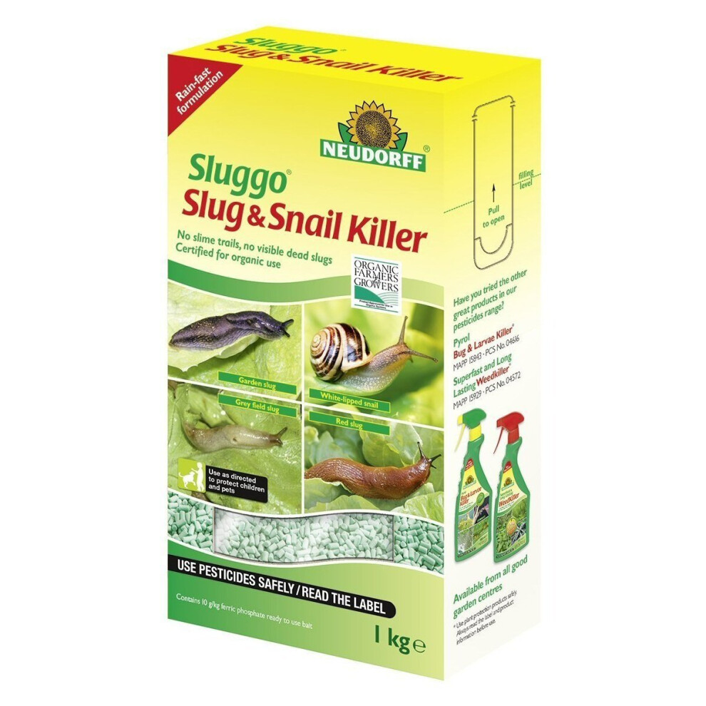 Neudorff Sluggo Slug Snail Killer 1kg Shaker Box