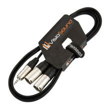 3.5mm Stereo TRS Mini Jack to Twin 2 x Male XLR Lead/Audio Signal Cable 1.5m