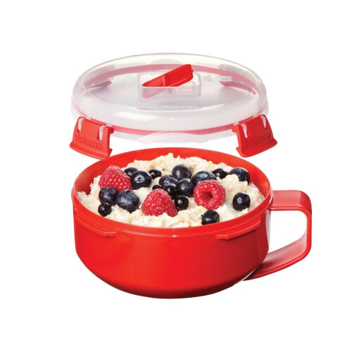 Sistema Sistema Red/Clear Microwave Porridge Bowl 850 ml 2