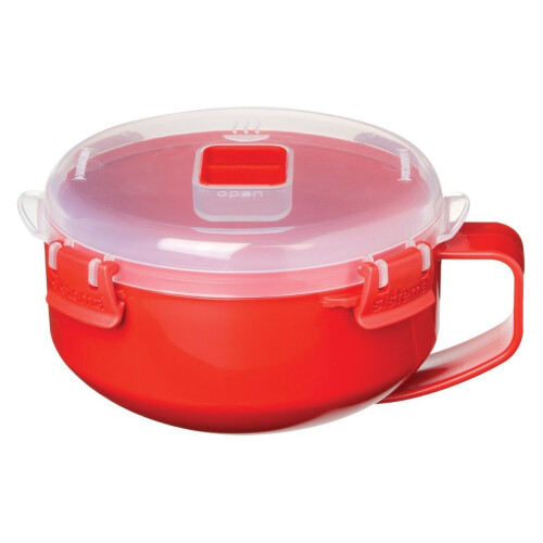 Sistema Sistema Red/Clear Microwave Porridge Bowl 850 ml 1