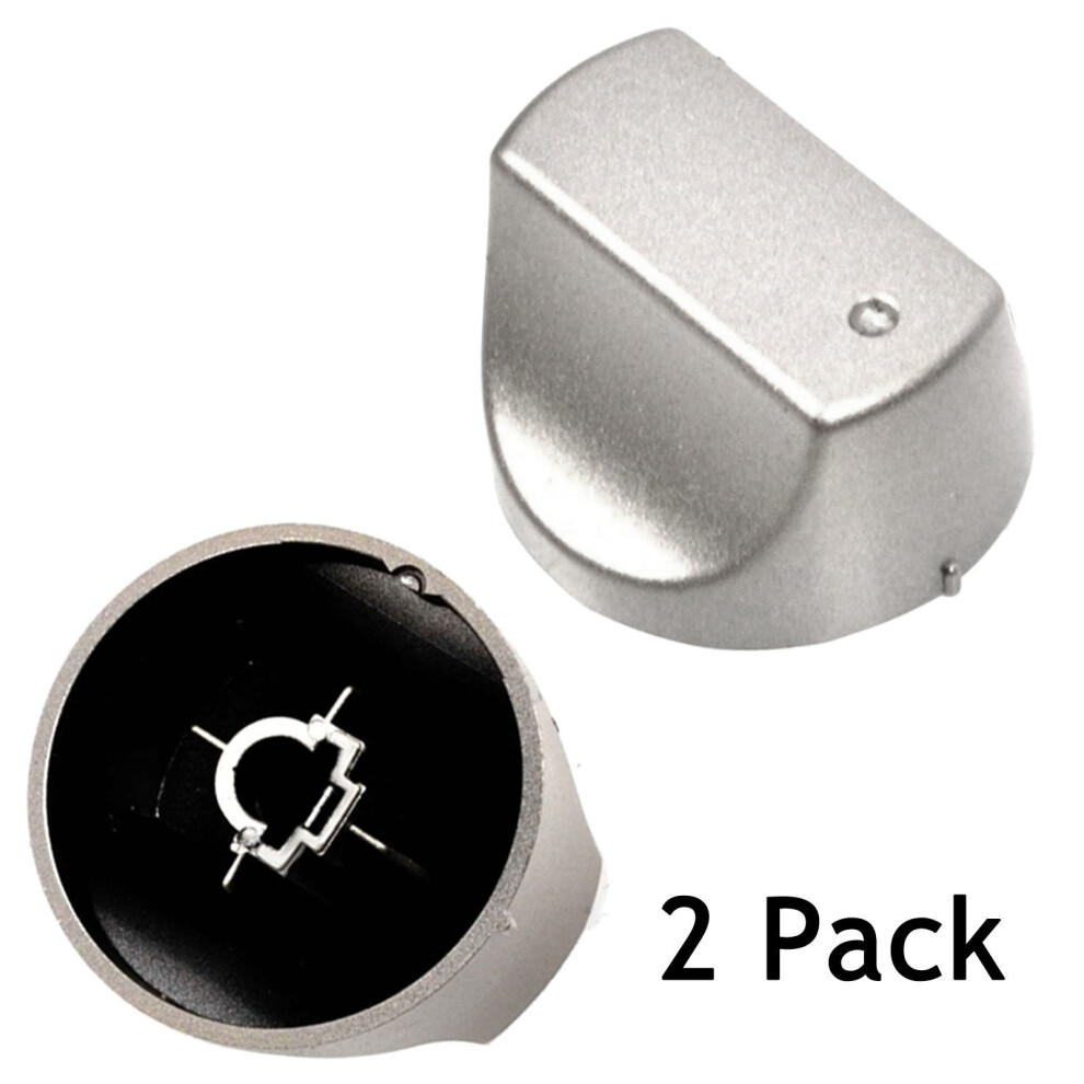 SPARES2GO Hot-Ari ix Control Switch Knobs for Hotpoint Oven Cooker Hob (Silver, Pack of 2)