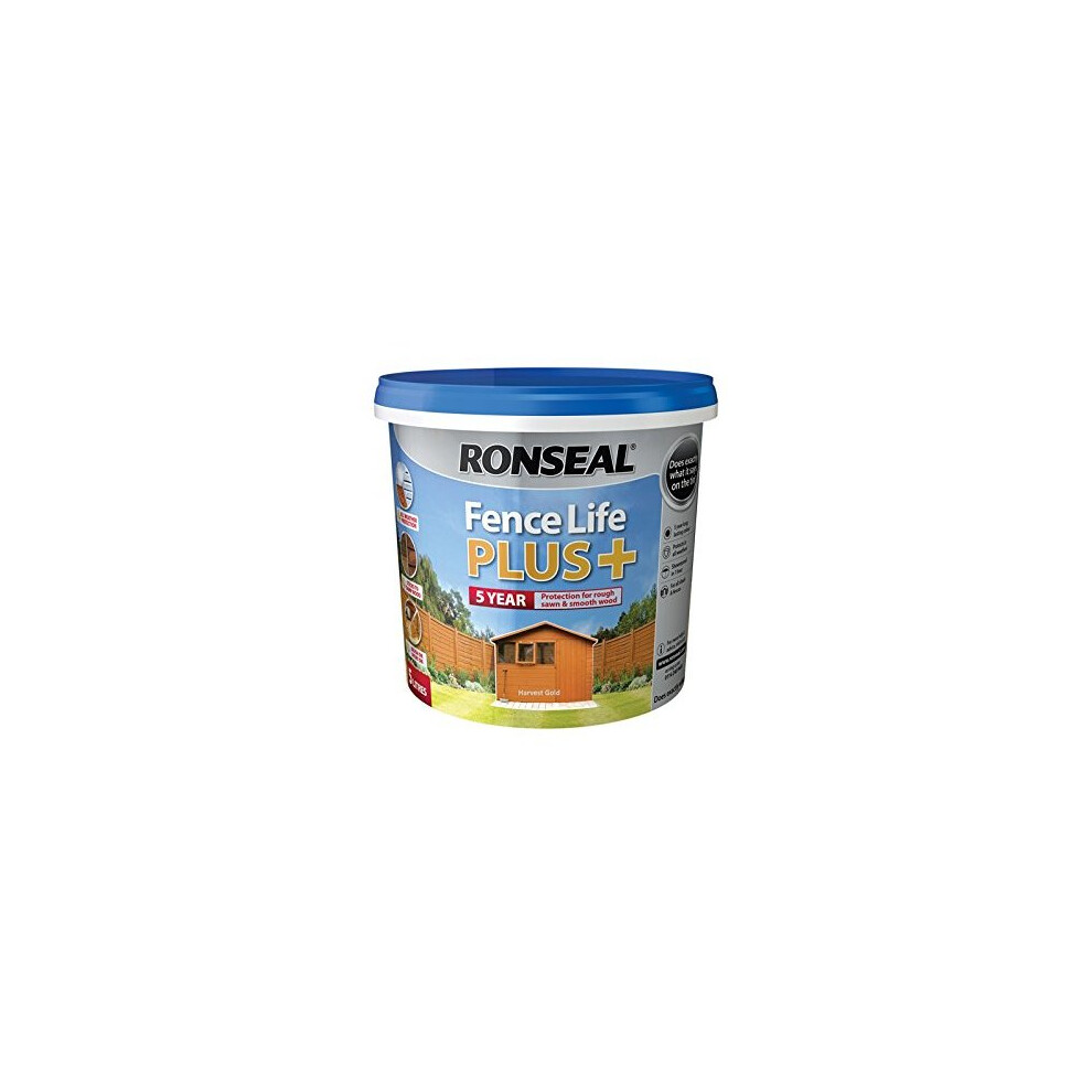 Ronseal RSLFLPPHG5L 5 Litre Fence Life Plus Paint - Harvest Gold