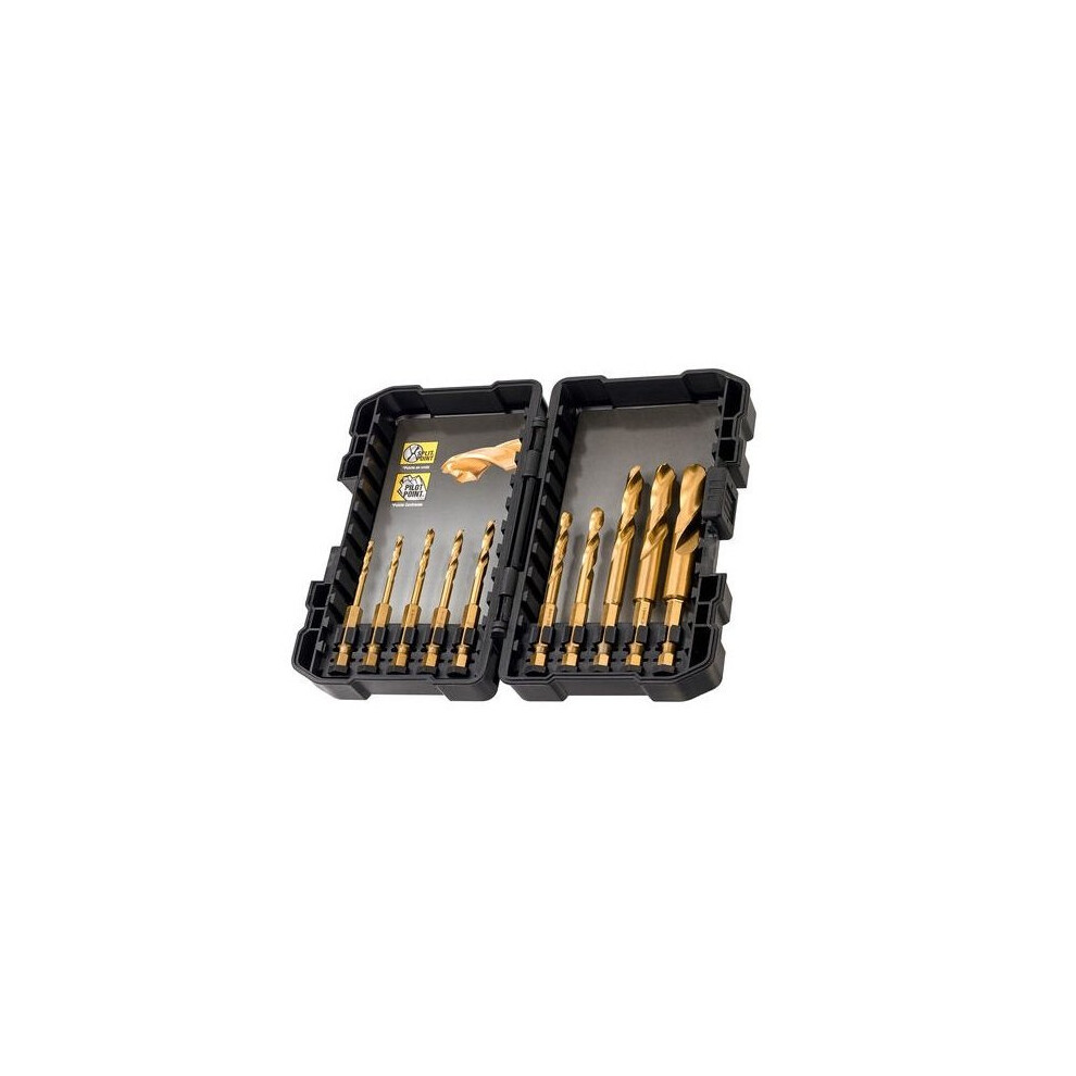 Dewalt DT50050-QZ - Set of 10 Titanium impact brushes 3,3.2, 3.5, 4, 4.5, 5, 6, 8, 10, 12mm