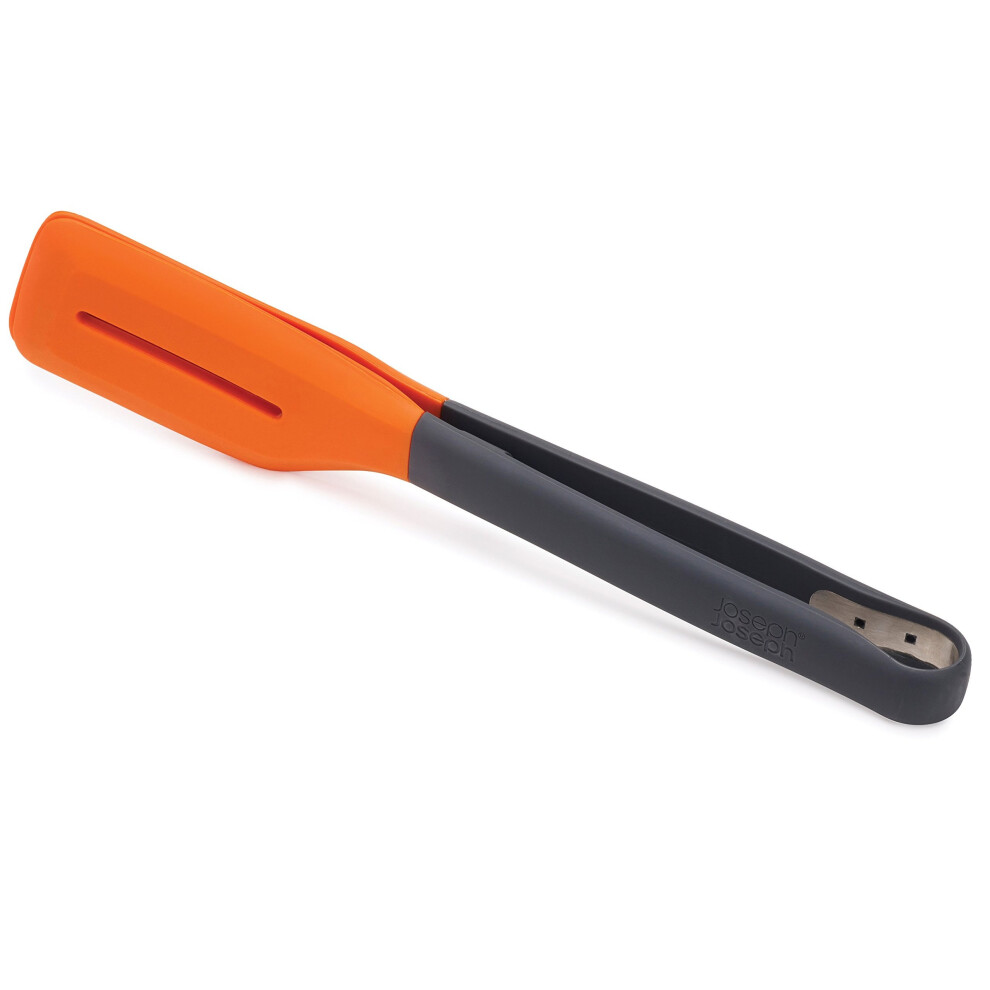 Joseph Joseph Turner Tongs Ergonomic Silicone Tongs, Grey/Orange