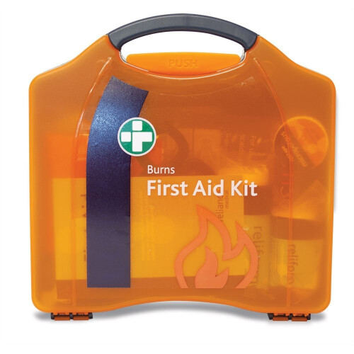 Reliance Medical Burn First Aid Kit in Orange Compact Aura Box 1