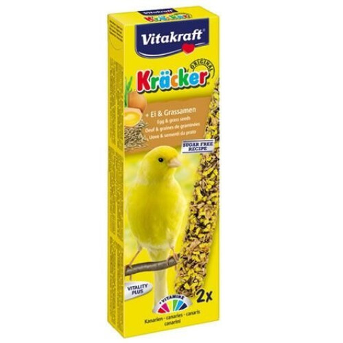 Vitakraft Kracker Canary Treat Sticks with Egg and Grass Seeds 2pk Case ...