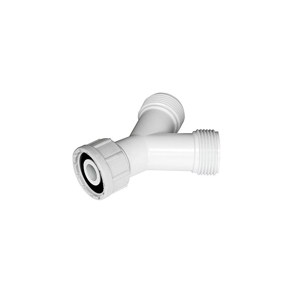 Bulk Hardware Bh04064 Plastic Washing Machine Dish Washer Y-Piece Splitter Connector, 3/4 Inch Bsp - White 5013249384065