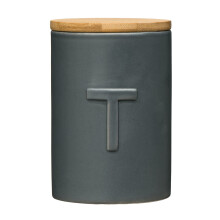 Functional Design Dark Grey Tea Canister, Chic Design Dolomite Canister, Durable Canister For Ingredients