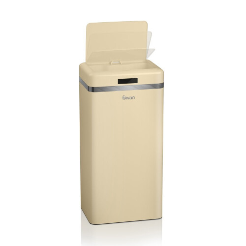 Swan Swan SWKA4500CN Retro Square Cream Sensor Bin - 45 Litre 1
