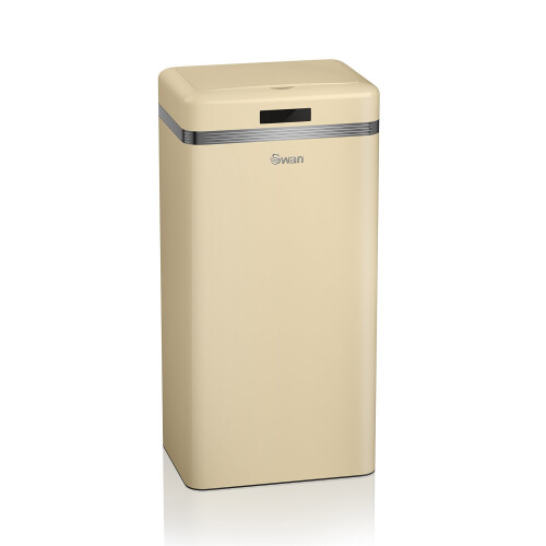 Swan Swan SWKA4500CN Retro Square Cream Sensor Bin - 45 Litre
