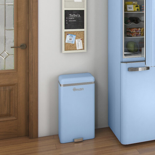 Swan Swan SWKA4500BLN Retro Square Sensor Bin with Infrared Technology, 45 Litre, Blue 2