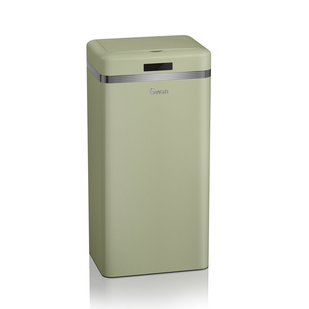 Swan Retro Square Green Sensor Bin - 45 Litre