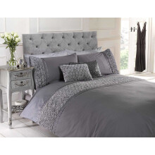 Chateau de Belle Maison Duvet Quilt Cover Bedset, Grey, Single