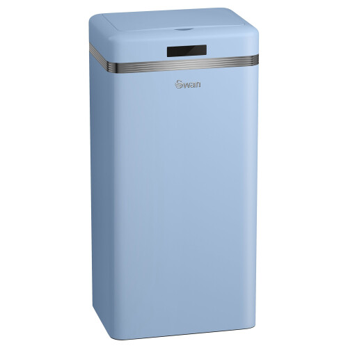 Swan Swan SWKA4500BLN Retro Square Sensor Bin with Infrared Technology, 45 Litre, Blue