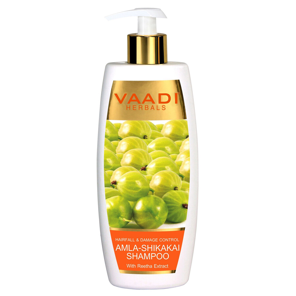 Vaadi Herbal Organic Anti Dandruff Shampoo With Amla Shikakai Reetha Sulphate & Paraben Free 350 ml