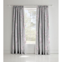 Catherine Lansfield Canterbury Easy Care Pencil Pleat Curtains Grey, 66x72 Inch