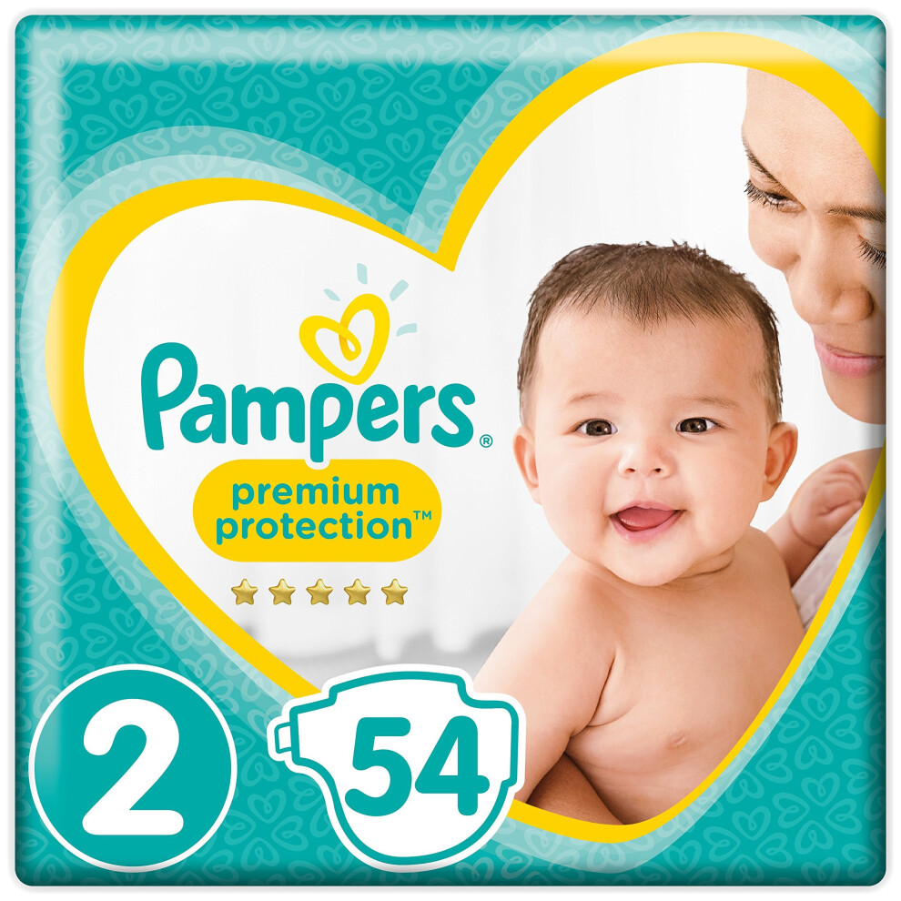 Pampers Premium Protection New Baby Size 2, 54 Nappies, 4-8 kg