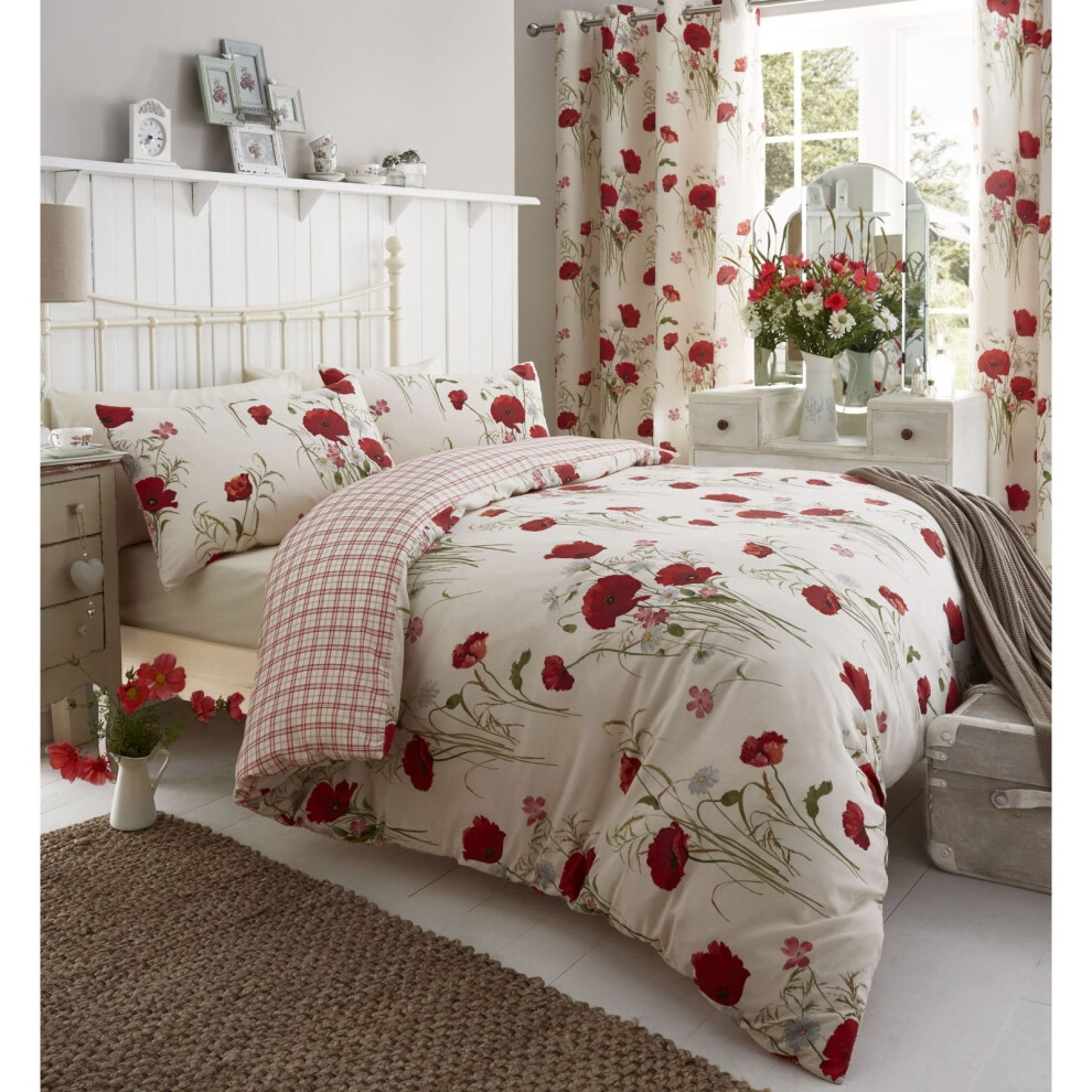 Catherine Lansfield Wild Poppies Easy Care King Duvet Set Multi