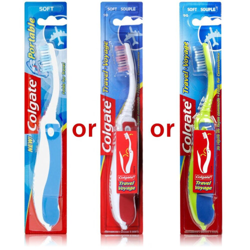 Colgate Colgate Portable Folding Soft Toothbrush 3 Pack , Assorted colours