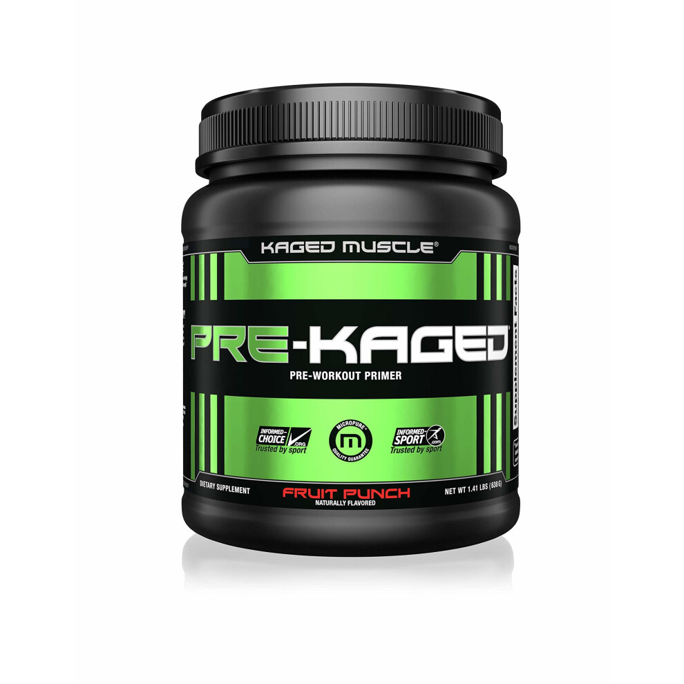 Kaged Muscle Pre Kaged Pre-Workout Primer, Fruit Punch, 20 Count