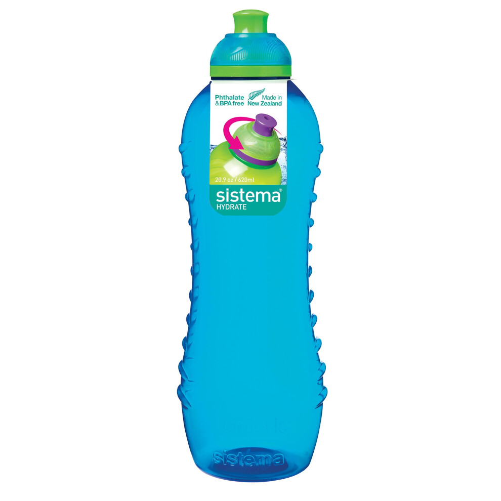 Sistema Twist 'n' Sip Water Bottle, Assorted Colours, 620 ml