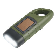 Simpeak Emergency Flashlight Hand Crank, Portable LED Flashlight Hand Crank Solar Powered Dynamo Carabiner Energy Rechargeable Flashlight Torch...