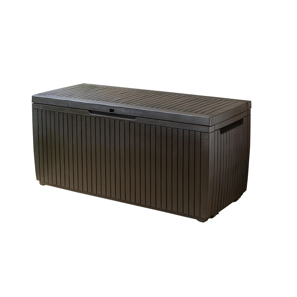 Keter 123 x 53.5 x 57 cm Springwood Outdoor Plastic Storage Box Garden Furniture - Brown