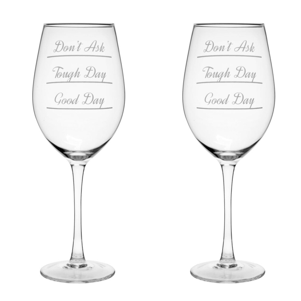Verity Don't Ask Large Wine Glasses, Set Of 2