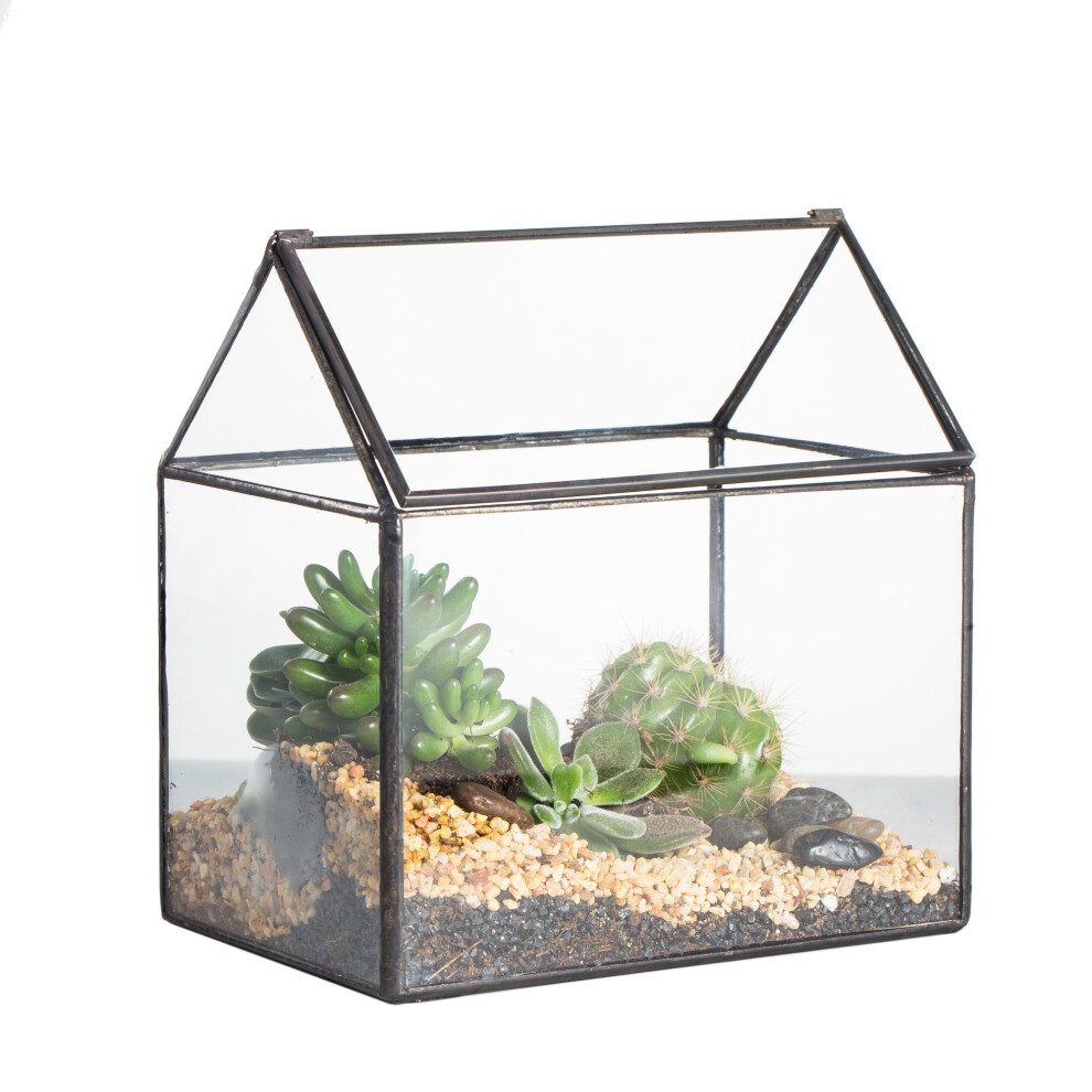 NCYP House Shape Close Glass Geometric Terrarium Wedding Centerpiece Tabletop Succulent Air Plants Planter Window Sill Moss Fern Flower Pot Small...