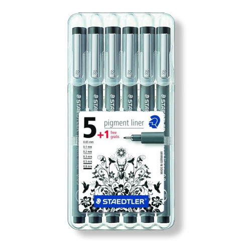 Pigment Liner STAEDTLER Pigment Liner, Pack 5 + 1