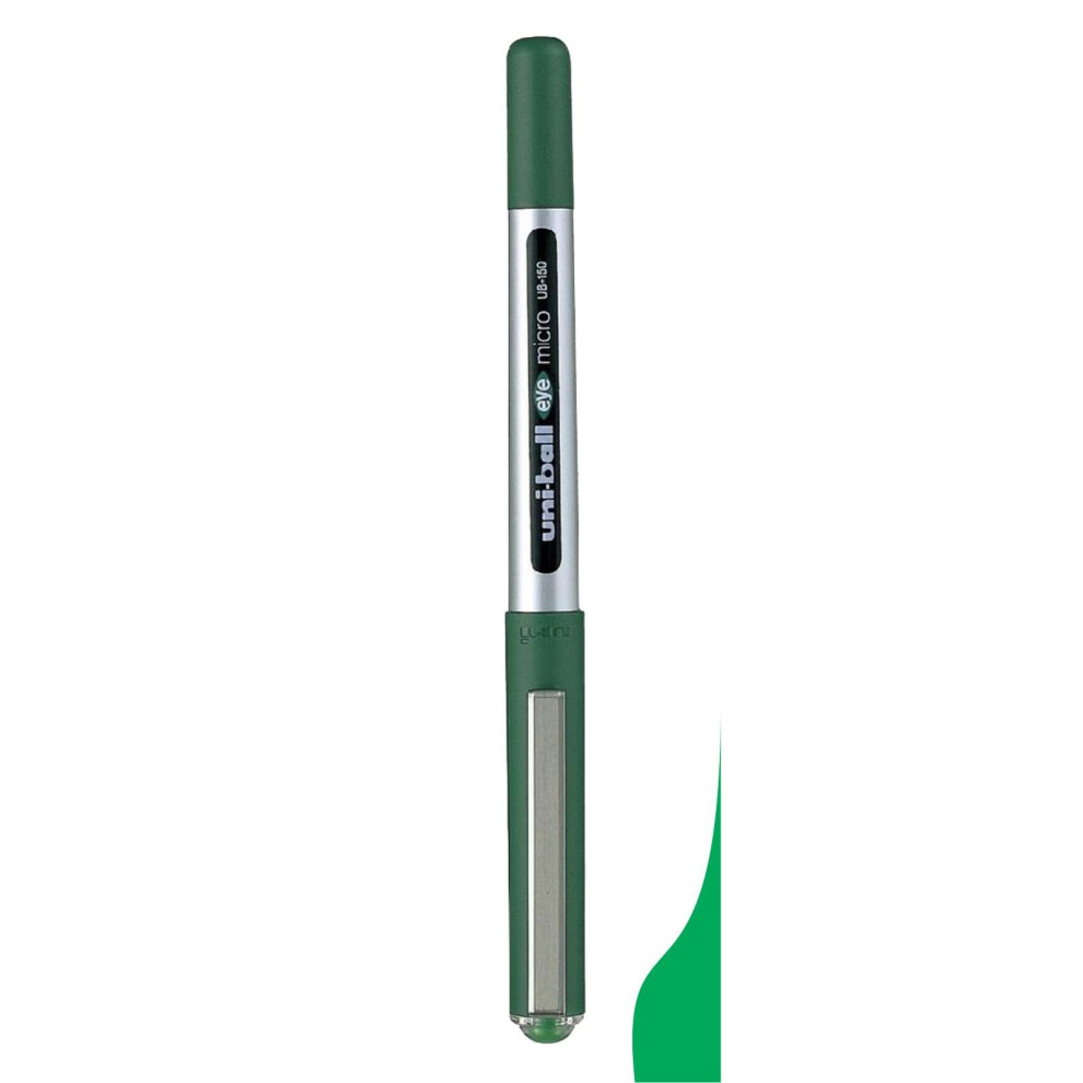 3 X Uni-Ball Eye Ub-150 Roller Ball Pen Micro (0.5Mm) Green