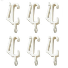 Bulk Hardware BH03638 Curtain Track Rail Gliders Hooks to fit Harrison Drape Track - White/Silver, Pack of 60